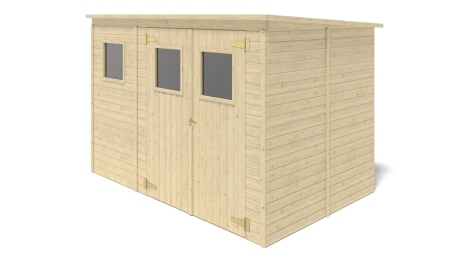 Abri de jardin en bois 4,86 m2 - 2,70x1,80 m - Couleur: naturel