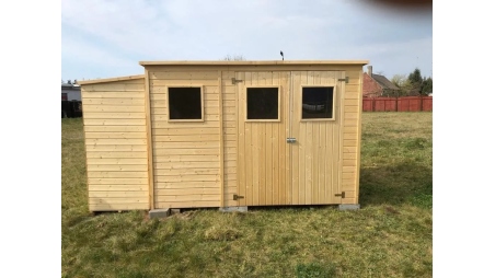 Abri de jardin en bois 4,86 m2 - 2,70x1,80 m - Couleur: naturel