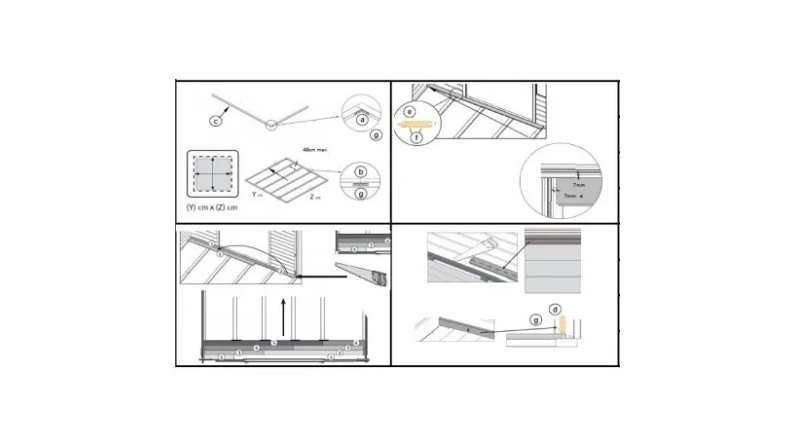 Abri de jardin en bois - 4x3 m + terrasse avec balustrade et avant-toit en bois - 24 m2 - Traité