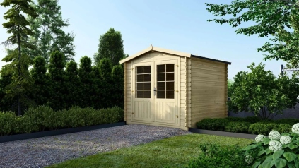 Abri de jardin en bois - 6,25m2 - 2,50x2,50m - Ep. 28mm - Couleur: naturel