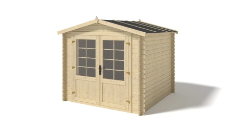 Abri de jardin en bois - 6,25m2 - 2,50x2,50m - Ep. 28mm - Couleur: naturel