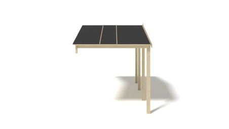 Avant-toit en bois 4x2m pour le chalet de jardin 4m, couleur naturel