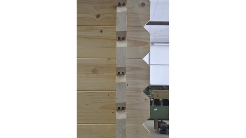Abri de jardin en bois - 5x5 m + terrasse avec balustrade et avant-toit en bois - 35 m2