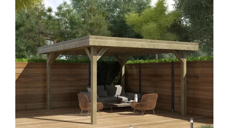 Pergola de jardin 4.04x4.04m - traité