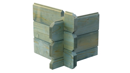 Abri de jardin en bois - 7,30m2 - 3x3m - Traité - Ep. 28mm - Couleur: vert