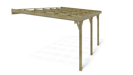 Carport, abri de voiture  3x5,24 m - 15 m2 - adossé 