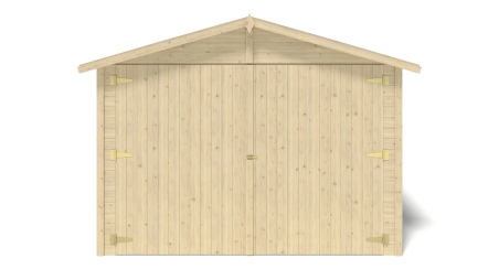 Garage en bois - 14,94m2 - 3,05x4,93m - Ep. 18mm - couleur: naturel