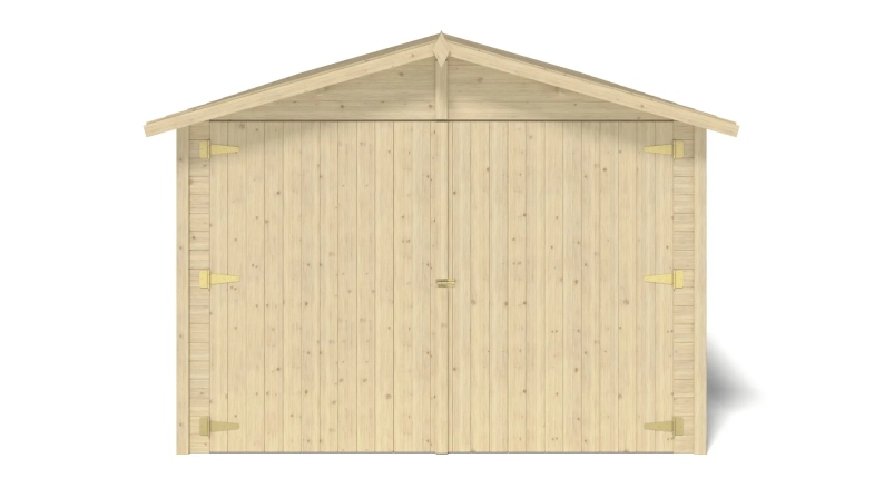 Garage en bois - 18.19m2 - 3.05x5.91m - Ep. 18mm - couleur: naturel