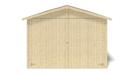 Garage en bois - 18,19m2 - 3,05x5,91m - Ep. 18mm - couleur: naturel