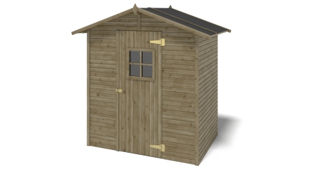 Abri de jardin en bois 2,17 m2 - 1,77x1,23 m - traité - Couleur: vert