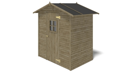 Abri de jardin en bois 2,17 m2 - 1,77x1,23 m - traité - Couleur: vert
