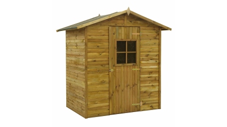 Abri de jardin en bois 2,17 m2 - 1,77x1,23 m - traité - Couleur: vert