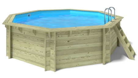 Piscine en bois 4,71x4,72 - H.1,20 m  autoportante