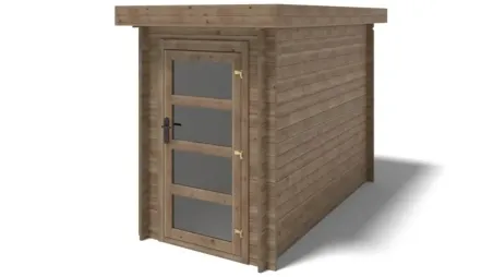 Abri de jardin en bois - 4,50m2 - 1,50x3m - Traité - Ep. 28mm - Couleur: marron