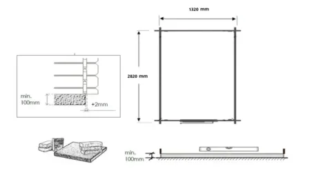 Abri de jardin en bois - 4,50m2 - 1,50x3m - Traité - Ep. 28mm - Couleur: marron