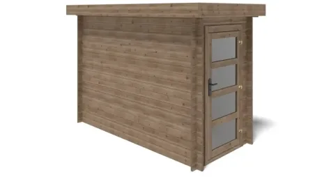 Abri de jardin en bois - 4,50m2 - 1,50x3m - Traité - Ep. 28mm - Couleur: marron