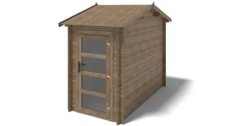 Abri de jardin en bois - 4,50m2 - 1,50x3m - Traité - Ep. 28mm - Couleur: marron