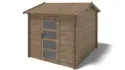 Abri de jardin en bois - 7,50m2 - 2,50x3m - Traité - Ep. 28mm - Couleur: marron