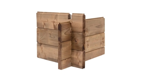 Abri de jardin en bois - 12m2 - 4x3m - Traité - Ep. 28mm - Couleur: marron