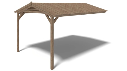 Avant-toit en bois 4x2,76m pour le chalet de jardin 4m, traité, marron