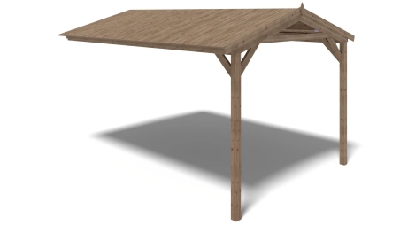 Avant-toit en bois 4x2,76m pour le chalet de jardin 4m, traité, marron
