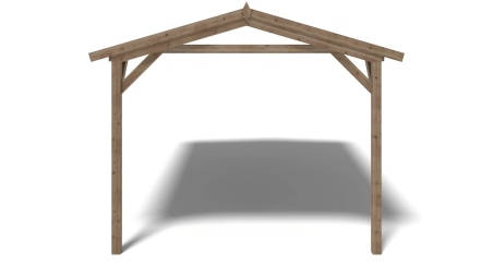 Avant-toit en bois 4x2,76m pour le chalet de jardin 4m, traité, marron