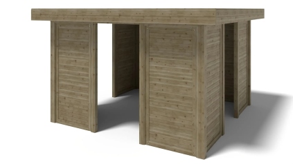 Pergola de jardin 4.04x4.04m avec panneaux - traité