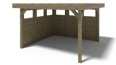 Pergola de jardin 4,04x4,04m avec panneaux - traité