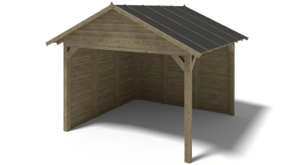 Pergola de jardin 4,04x4,04m avec panneaux - traité