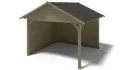 Pergola de jardin 4,04x4,04m avec panneaux - traité