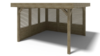 Pergola de jardin 4,04x4,04m avec panneaux - traité