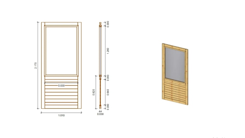 Pergola de jardin 4.04x4.04m avec panneaux - traité