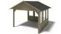 Pergola de jardin 4,04x4,04m avec panneaux - traité