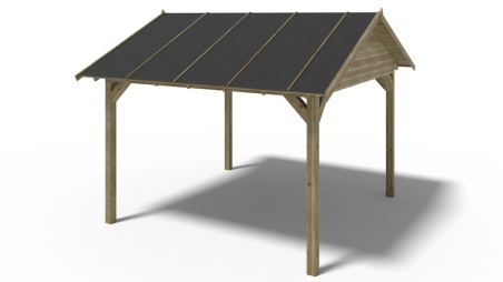 Pergola de jardin 4,04x4,04m avec panneaux - traité