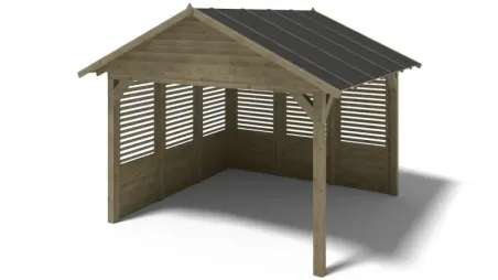 Pergola de jardin 4,04x4,04m avec panneaux - traité
