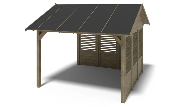Pergola de jardin 4.04x4.04m avec panneaux - traité