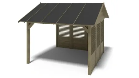 Pergola de jardin 4,04x4,04m avec panneaux - traité