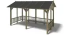 Pergola de jardin 5x3,06m avec panneaux - traité