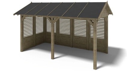 Pergola de jardin 5x3.06m avec panneaux - traité
