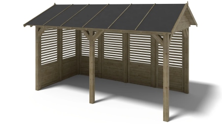 Pergola de jardin 5x3.06m avec panneaux - traité