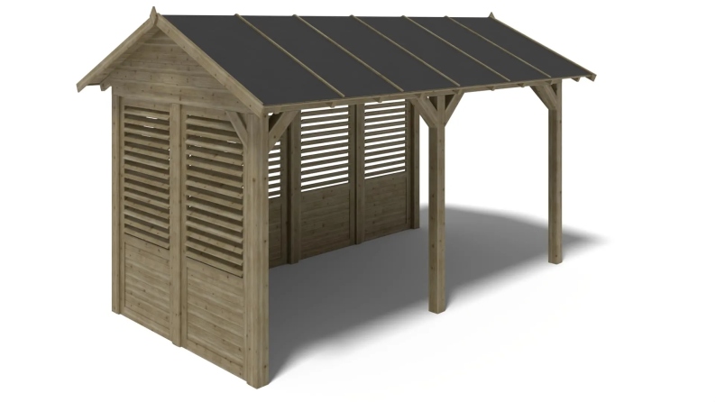 Pergola de jardin 5x3.06m avec panneaux - traité