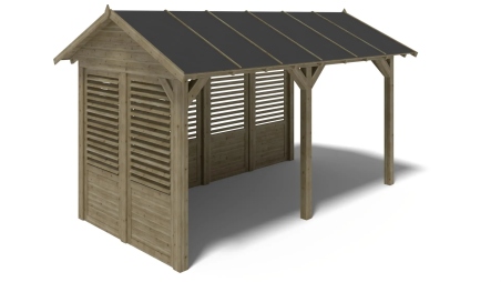 Pergola de jardin 5x3.06m avec panneaux - traité