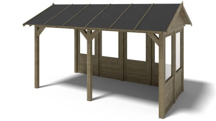 Pergola de jardin 5x3.06m avec panneaux - traité