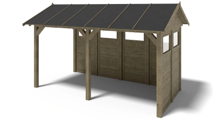 Pergola de jardin 5x3.06m avec panneaux - traité