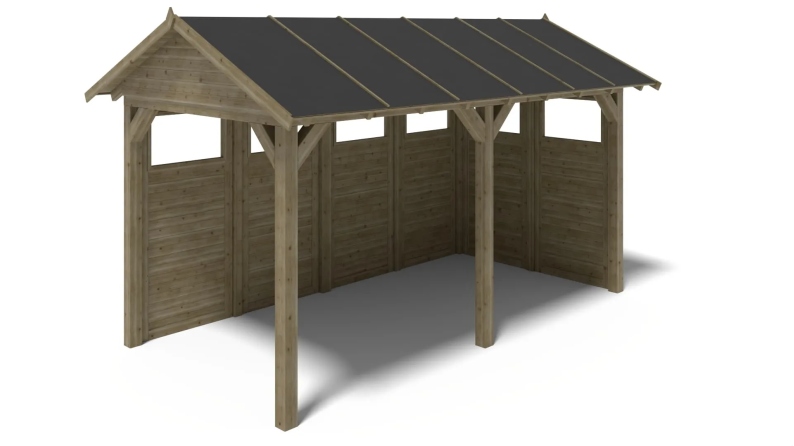 Pergola de jardin 5x3.06m avec panneaux - traité