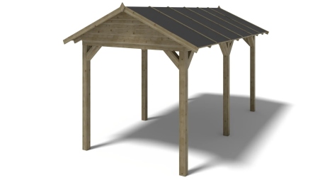Pergola de jardin 5x3.06m avec panneaux - traité
