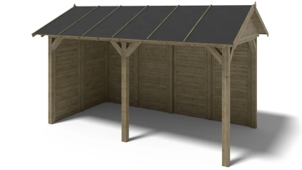 Pergola de jardin 5x3.06m avec panneaux - traité