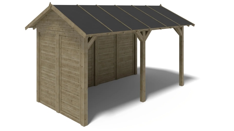 Pergola de jardin 5x3.06m avec panneaux - traité