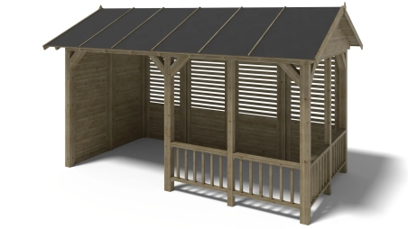 Pergola de jardin 5x3.06m avec panneaux - traité