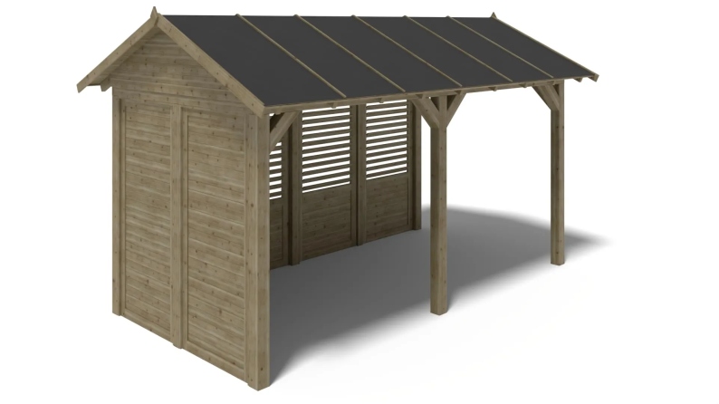 Pergola de jardin 5x3.06m avec panneaux - traité